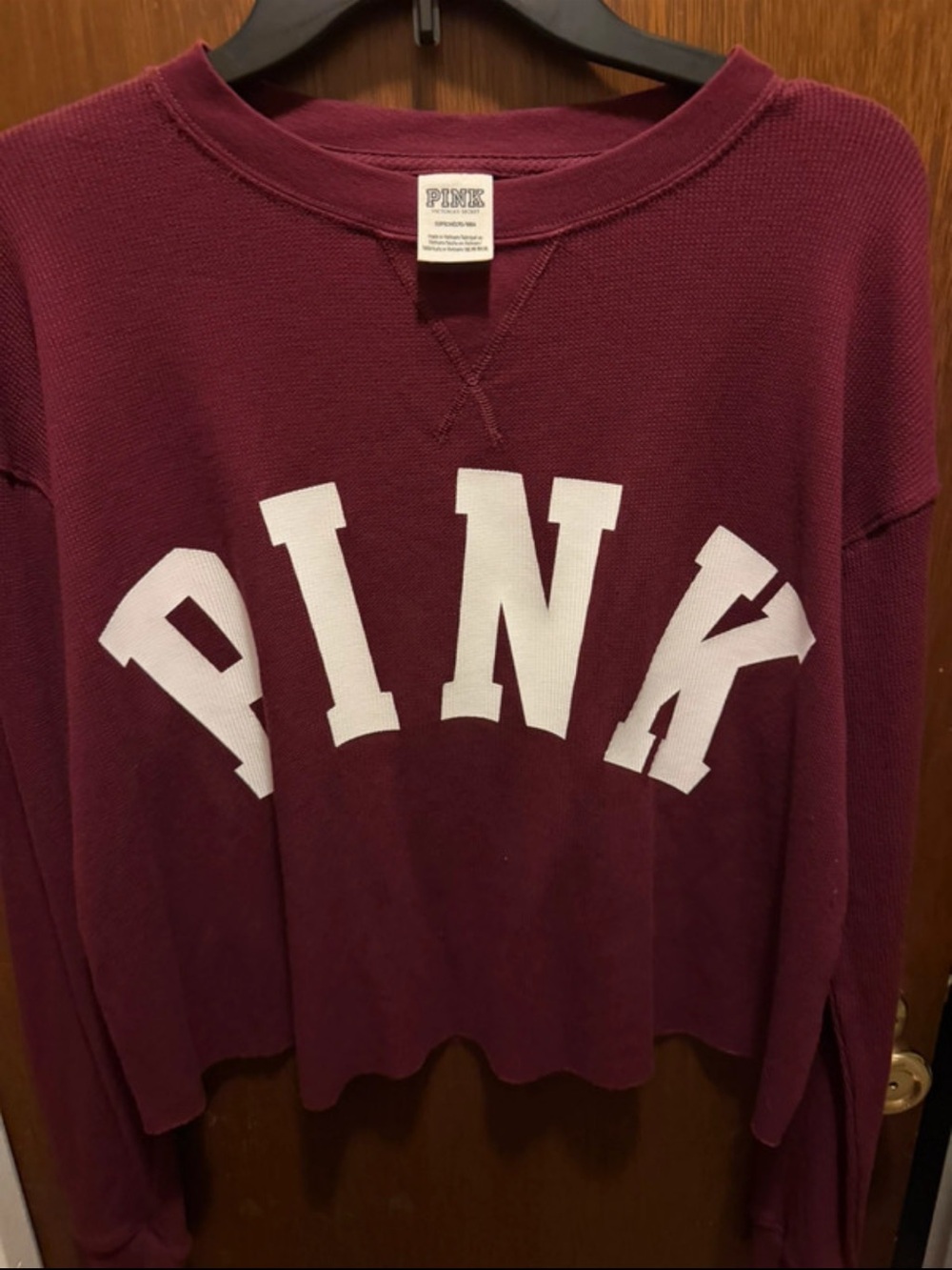 PINK Victoria's Secret Maroon Crewneck with White PINK Arch